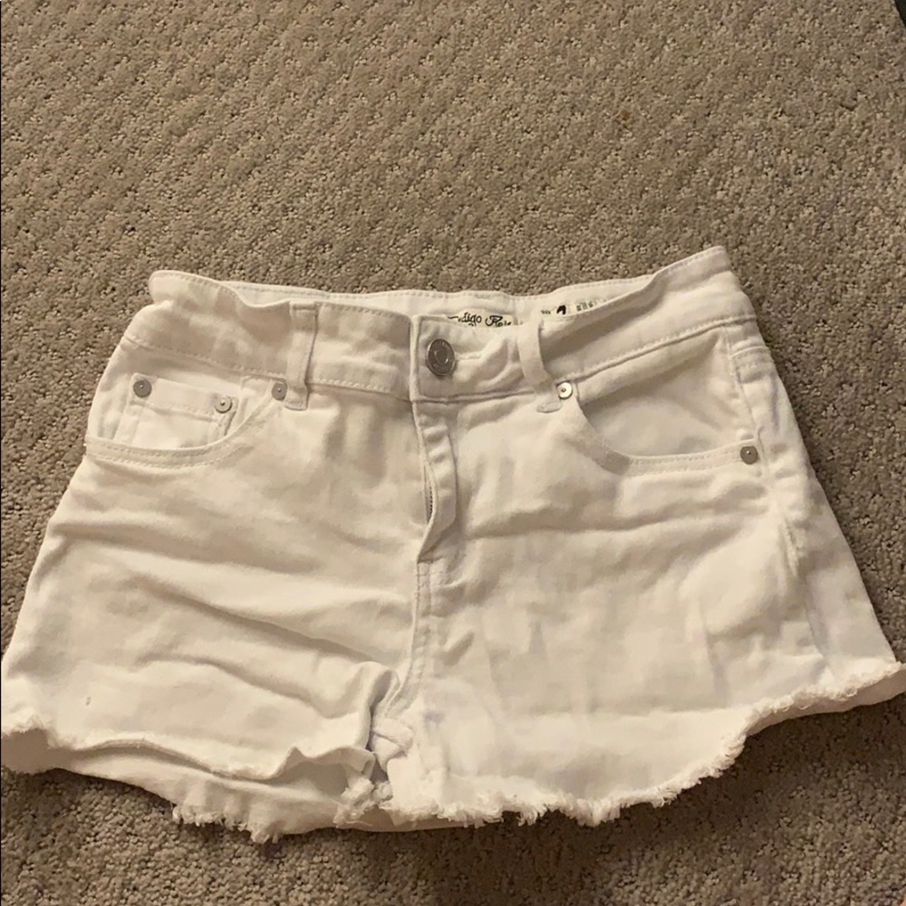 White jean shorts